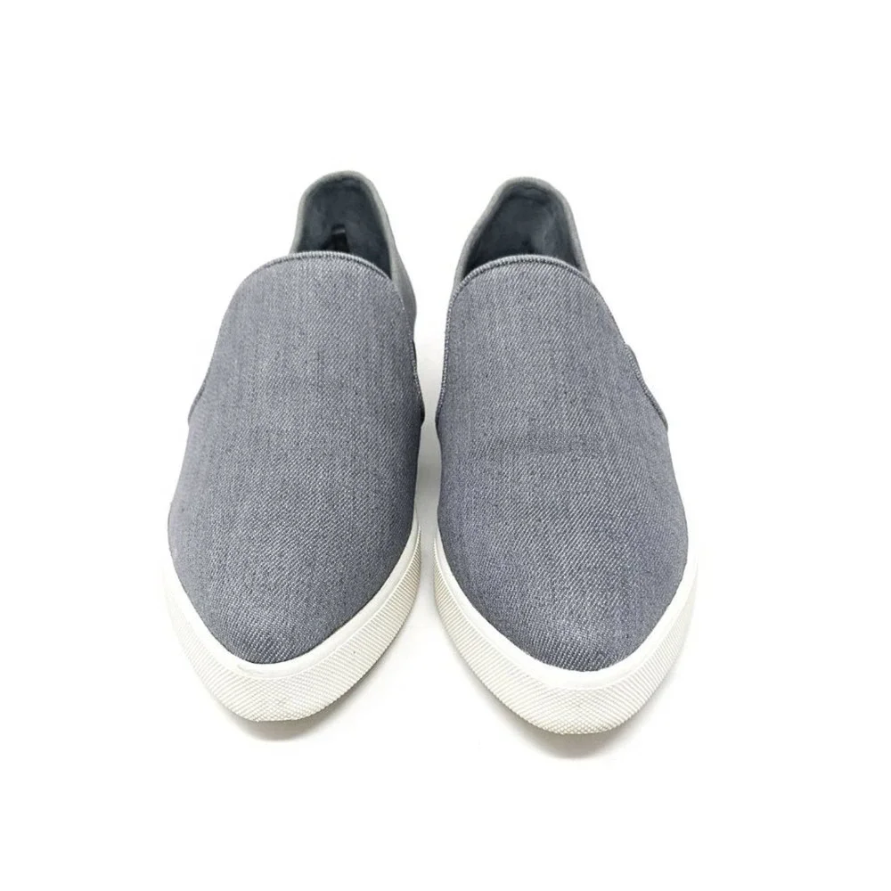 Vince Womens 6 Pierce Pointed Toe Denim Slip On Gray Casual Sneakers Shoes 36 - Picture 5 of 9